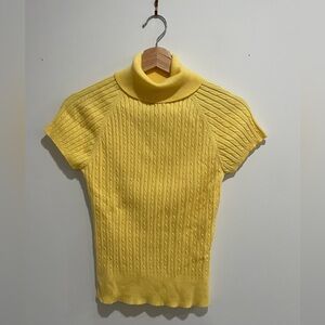 Context Cable-Knit Short-Sleeve Sweater Yellow